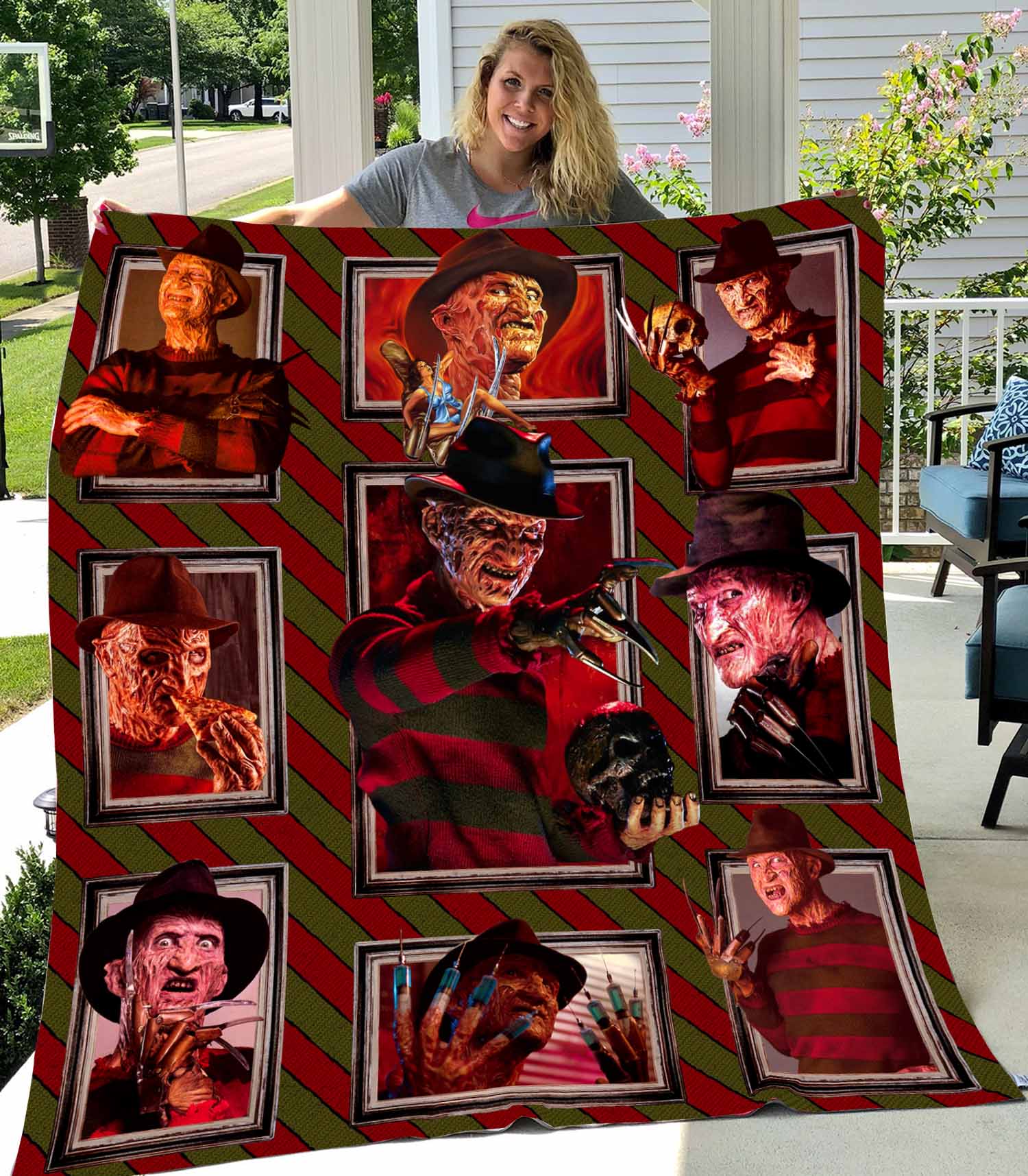 freddy krueger horror quilt blanket 2139