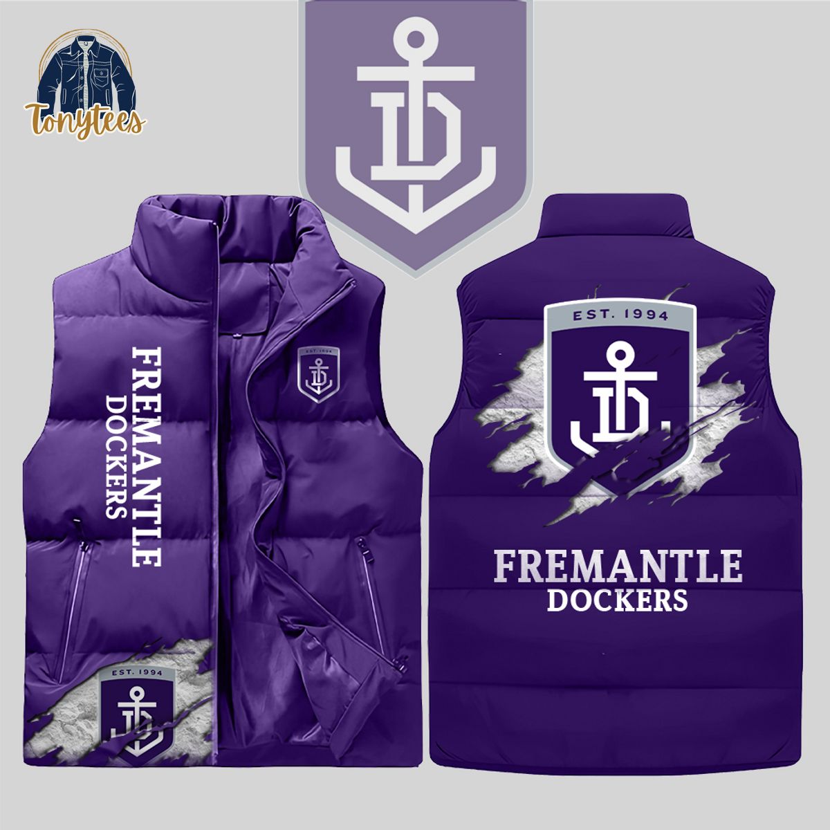 fremantle football club dockers afl sleeveless jacket 1 g0l0r