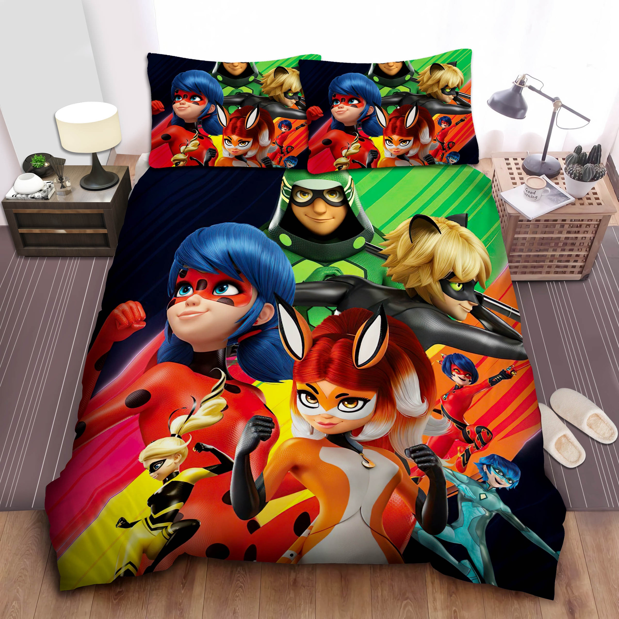 french miraculous superhero team bedding sets duvet cover bed sheets spread comforter piosm