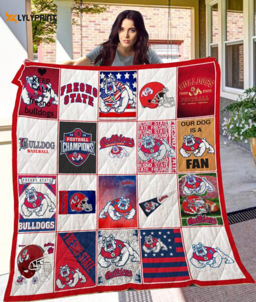 fresno state bulldogs 1 quilt blanket for fans home decor gift