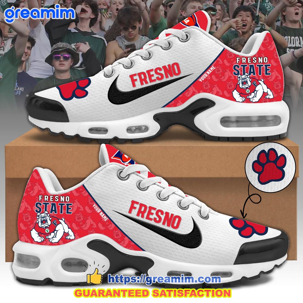 fresno state bulldogs custom nike air max plus shoes 1 l164U