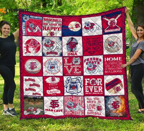 fresno state bulldogs quilt blanket for fans home decor gift 500x454 1