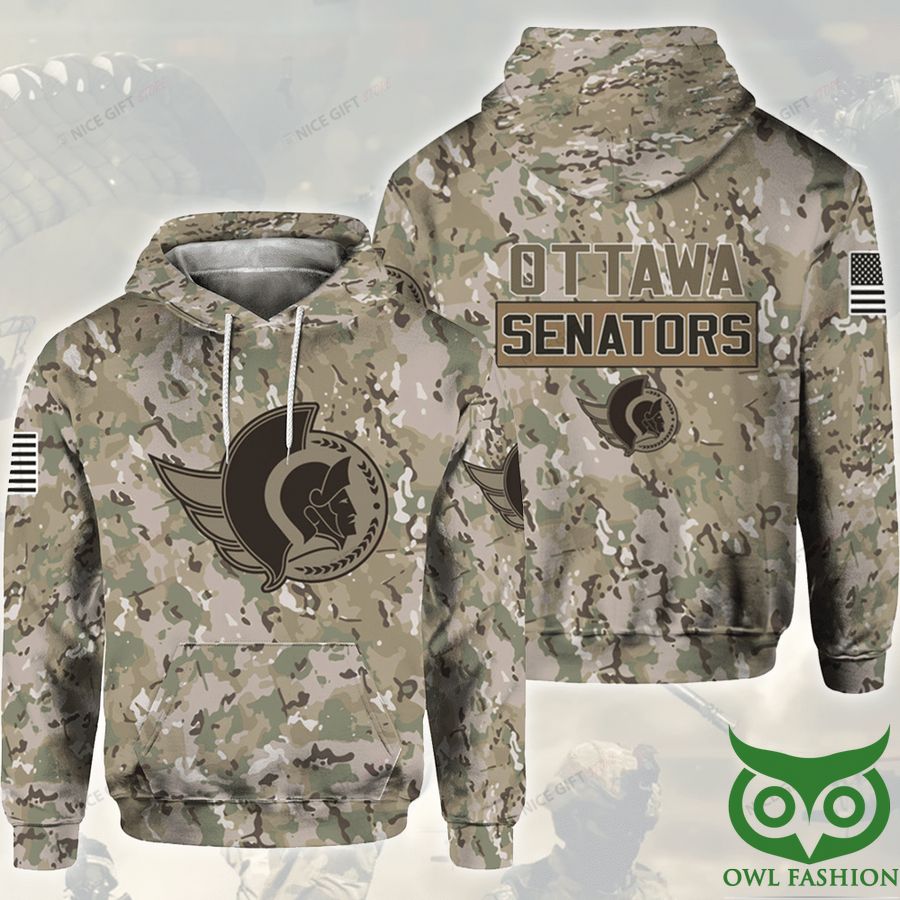 fty224r3 102 NHL Ottawa Senators Camouflage 3D Hoodie
