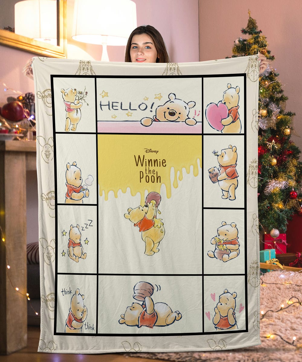 funny hello pooh blanket 2ysib