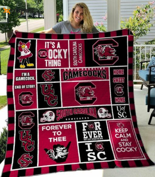 gamecocks quilt blanket for fans home decor gift 1 3