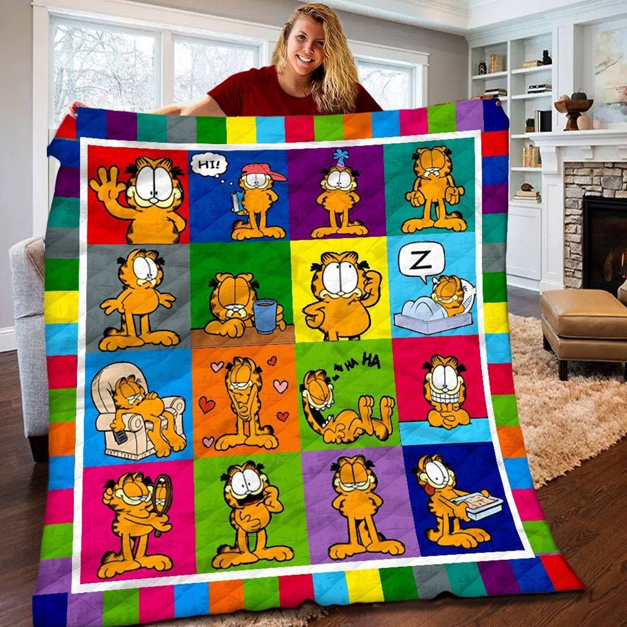 garfield i hate mondays quilt blanket 3ms2m