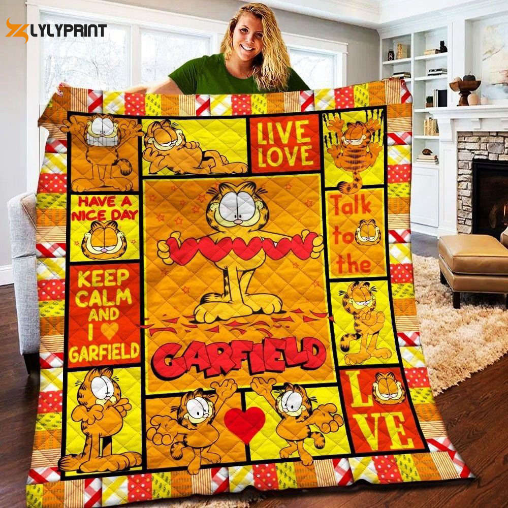 garfield quilt blanket for fans home decor gift 1