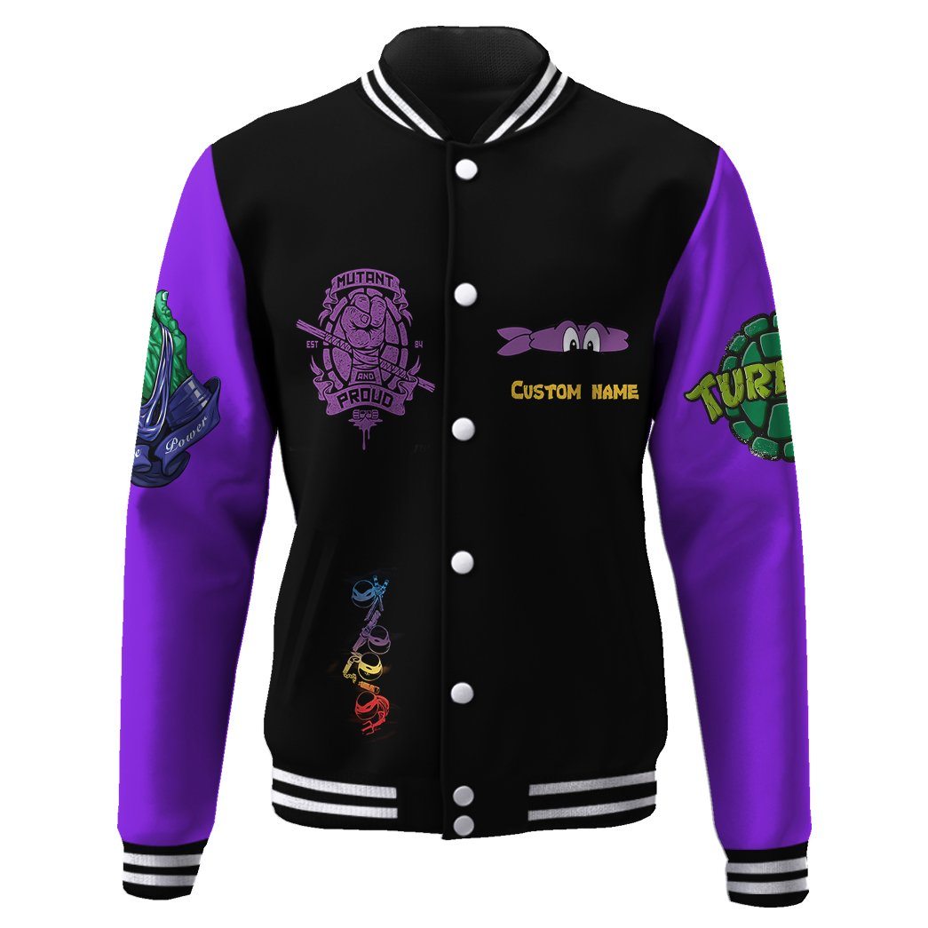 gearhuman 3d donatello tmnt don donnie purple cosplay custom name baseball jacket gv180118 baseball jacket baseball jacket xs 537593