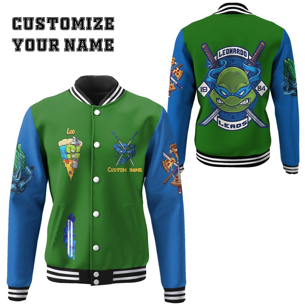 gearhuman 3d leonardo tmnt leo cosplay custom baseball jacket gv18012 baseball jacket baseball jacket xs 987659