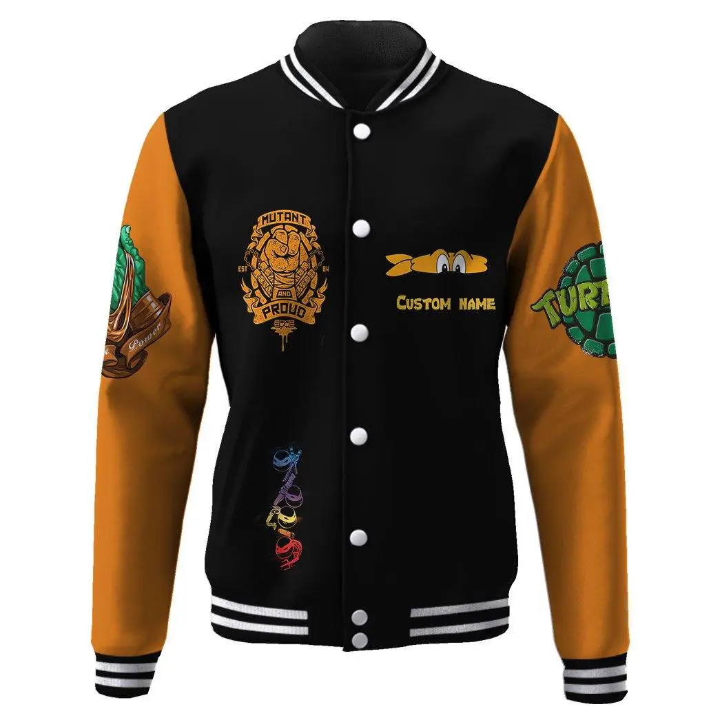 gearhuman 3d michelangelo tmnt mike mikey orange cosplay custom name baseball jacket gv180117 baseball jacket baseball jacket xs 366406 5040d04c 9de4 4557 a2eb 89be3b9a6749