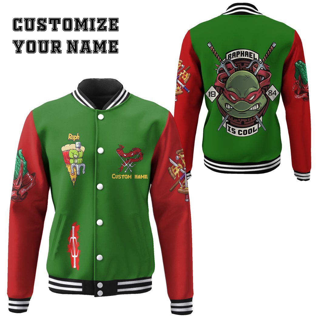 gearhuman 3d raphael raph tmnt cosplay custom baseball jacket gv18011 baseball jacket baseball jacket xs 641055