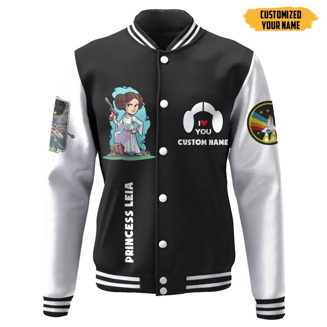 gearhuman 3d star wars princess leia custom name baseball jacket gk210149 baseball jacket baseball jacket xs 669946