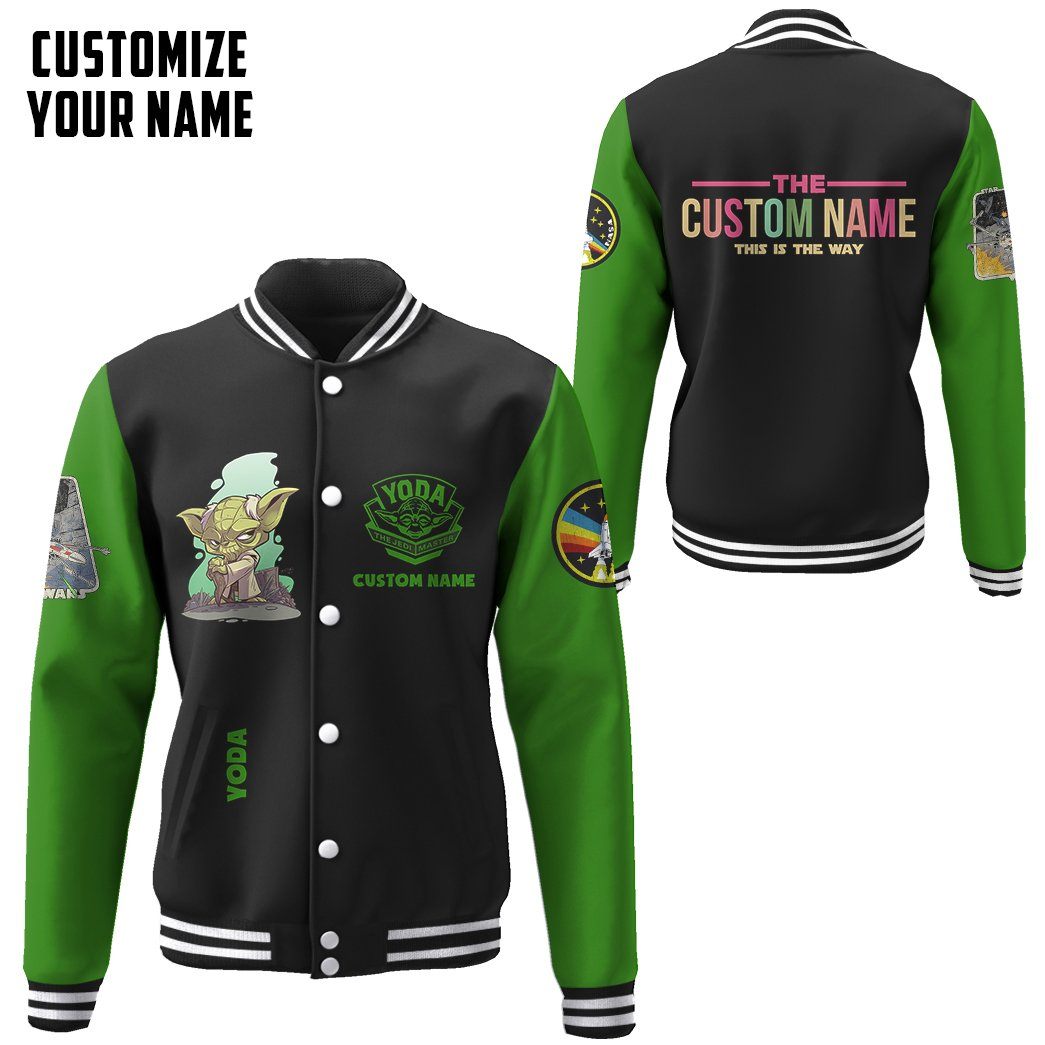 gearhuman 3d star wars yoda custom name baseball jacket gk210123 baseball jacket 699504