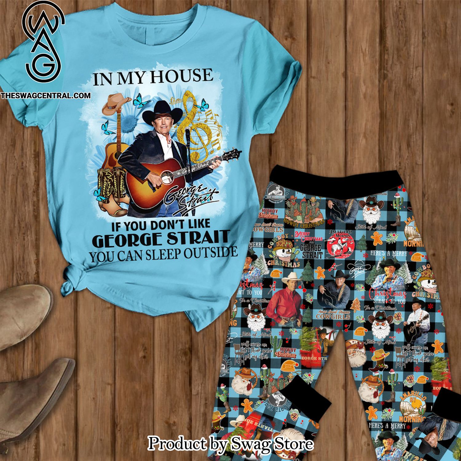 george strait full print unisex pyjamas set 1 QV1vX