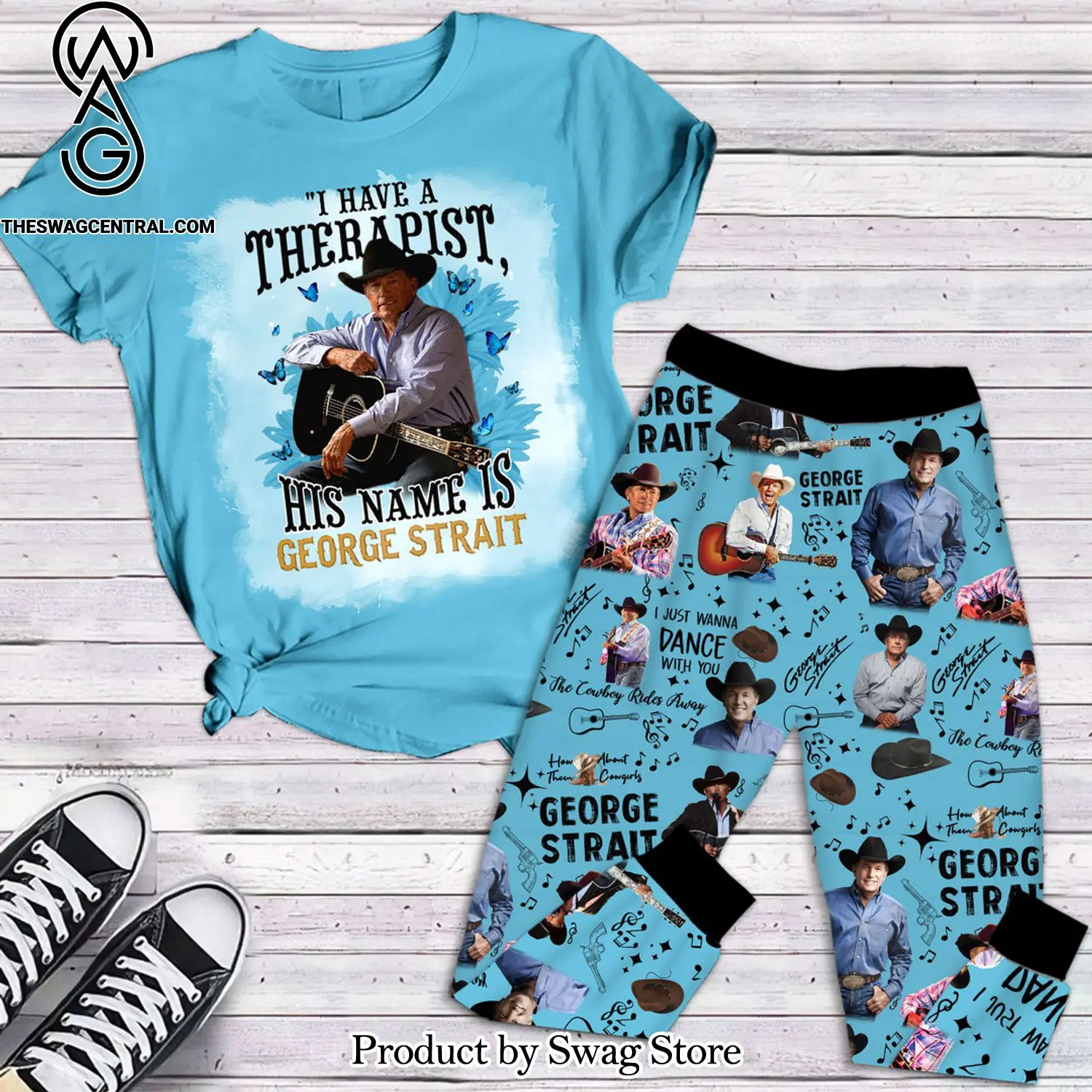 george strait unisex full printed pyjamas set 1 U8pqn