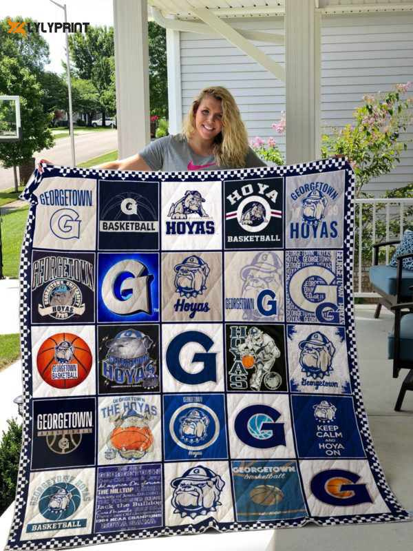 georgetown hoyas quilt blanket for fans home decor gift 1