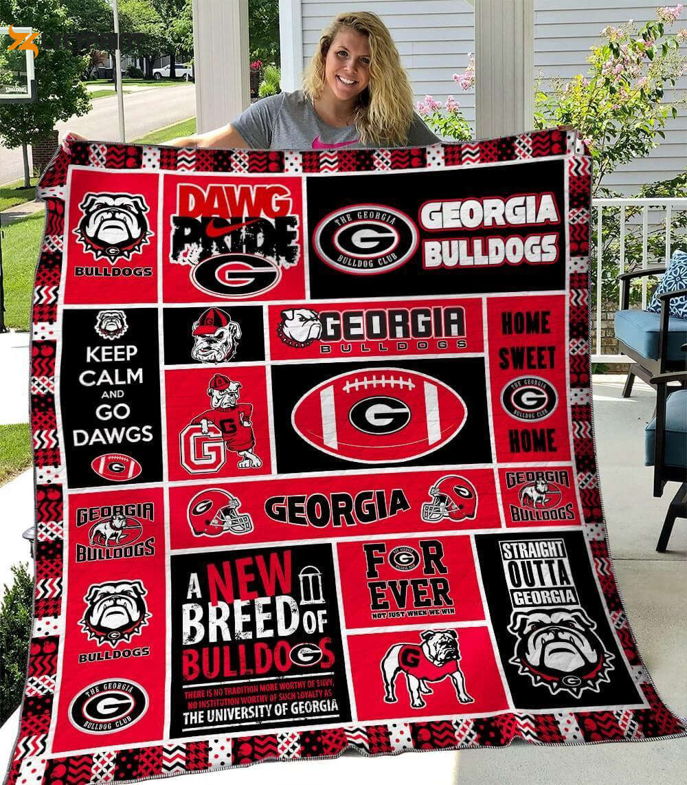 georgia bulldogs 2 quilt blanket for fans home decor gift