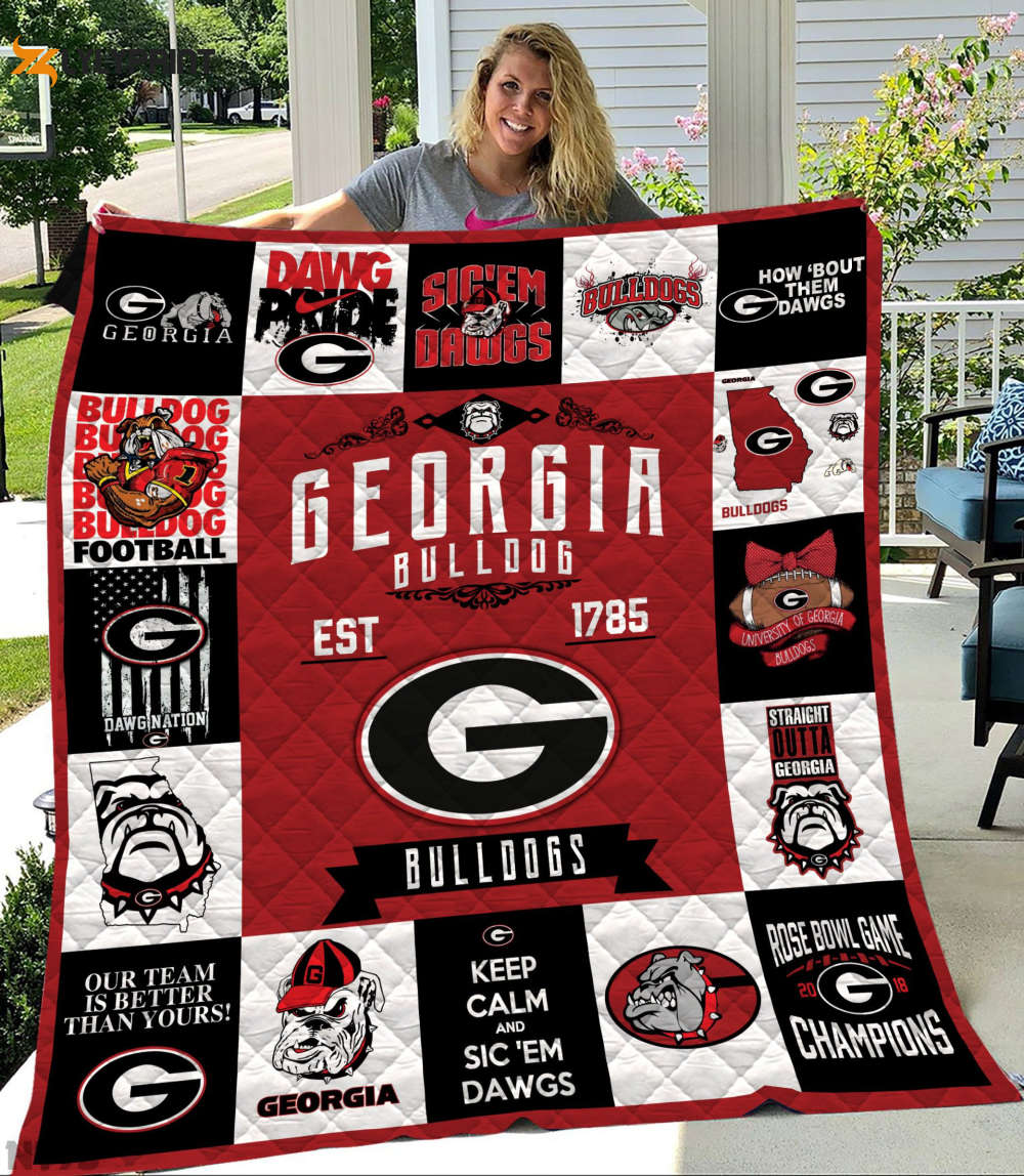 georgia bulldogs 3 quilt blanket for fans home decor gift 1