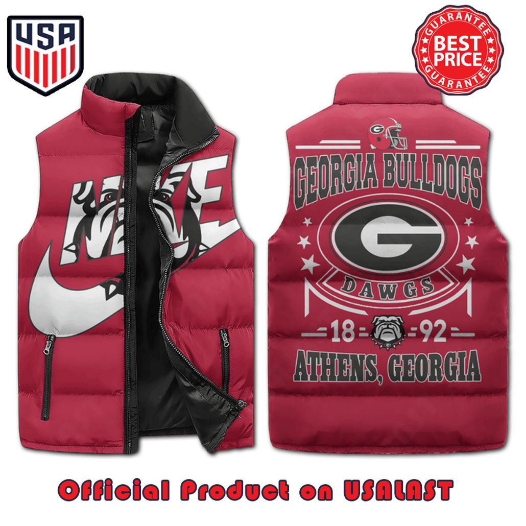 georgia bulldogs dawgs athens georgia nike puffer sleeveless jacket 1 1m2qF