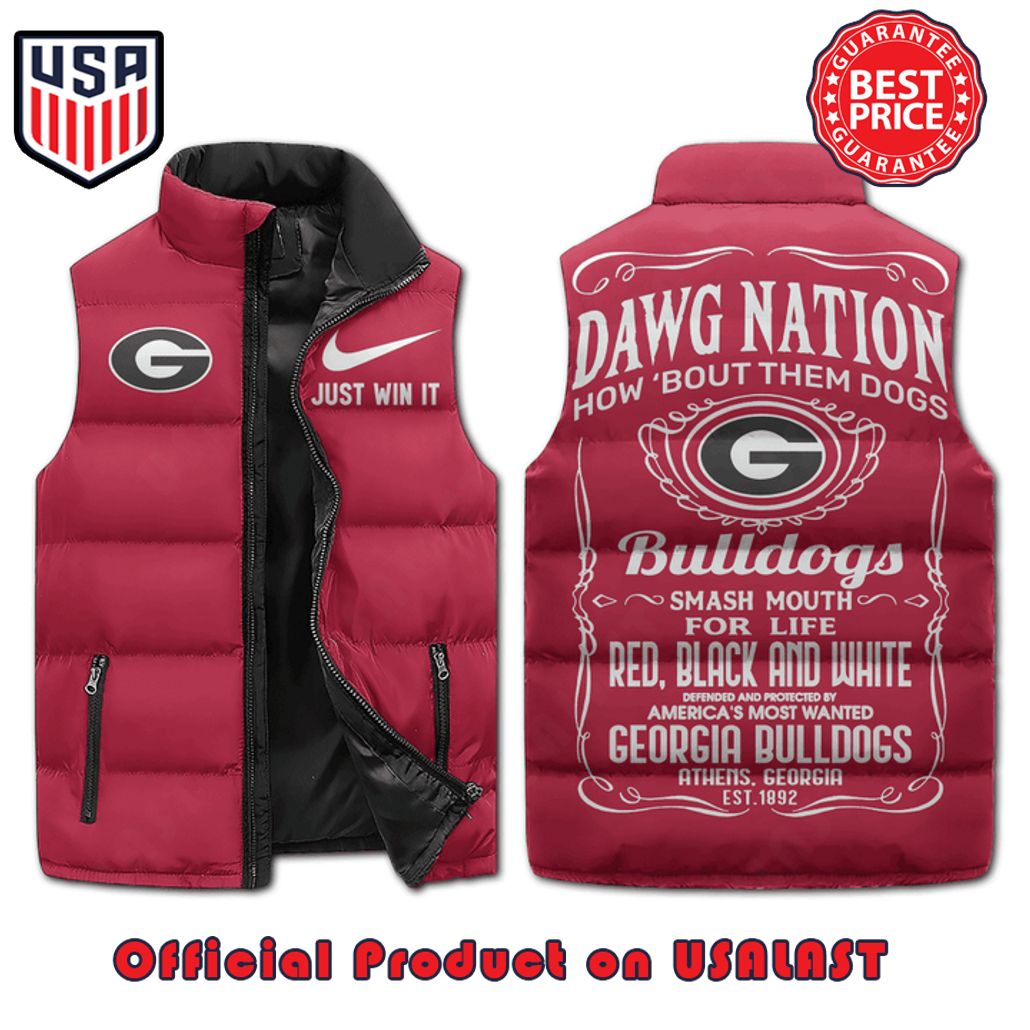 georgia bulldogs how bout them dogs just win it nike puffer sleeveless jacket 1 Mra0j