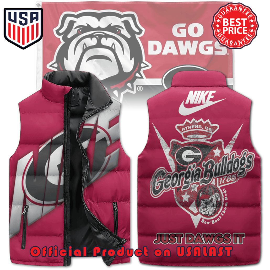 georgia bulldogs just dawgs it nike puffer sleeveless jacket 1 ItFVu