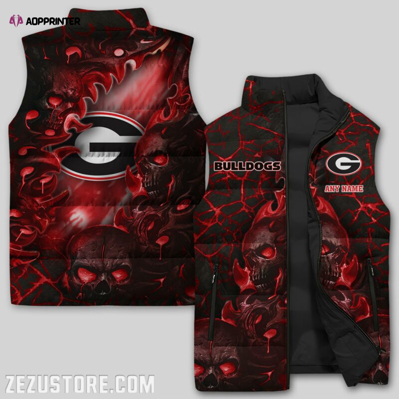 georgia bulldogs ncaa sleeveless puffer jacket custom for fans spj2030