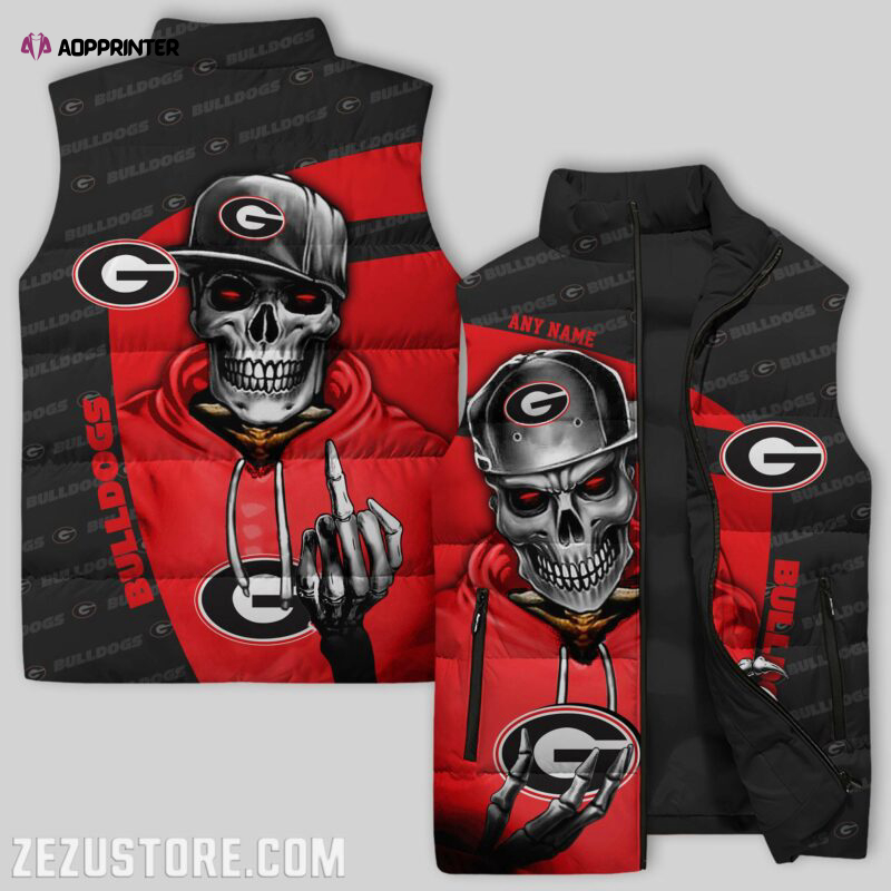 georgia bulldogs ncaa sleeveless puffer jacket custom for fans spj2062