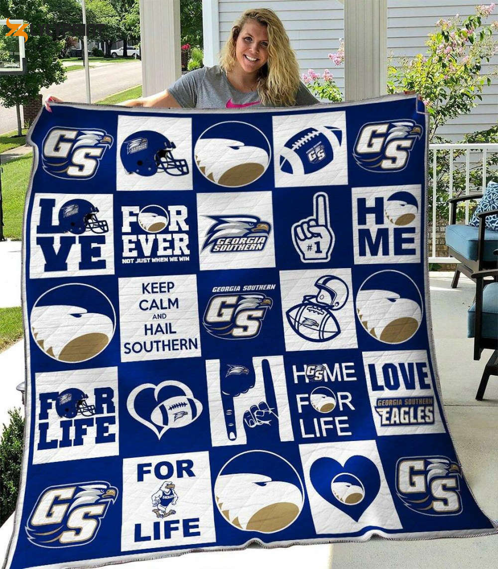 georgia southern eagles 1 quilt blanket for fans home decor gift