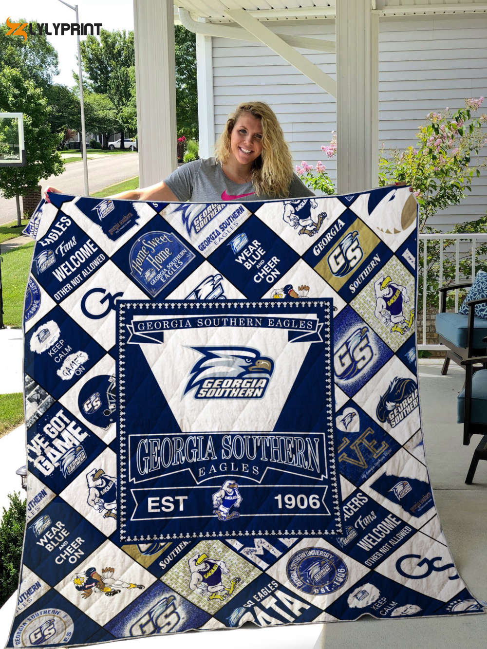 georgia southern eagles quilt blanket 2