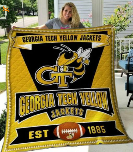 georgia tech yellow jackets 3 quilt blanket for fans home decor gift