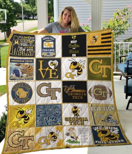 georgia tech yellow jackets quilt blanket trending 2024 edition 20240218073830914