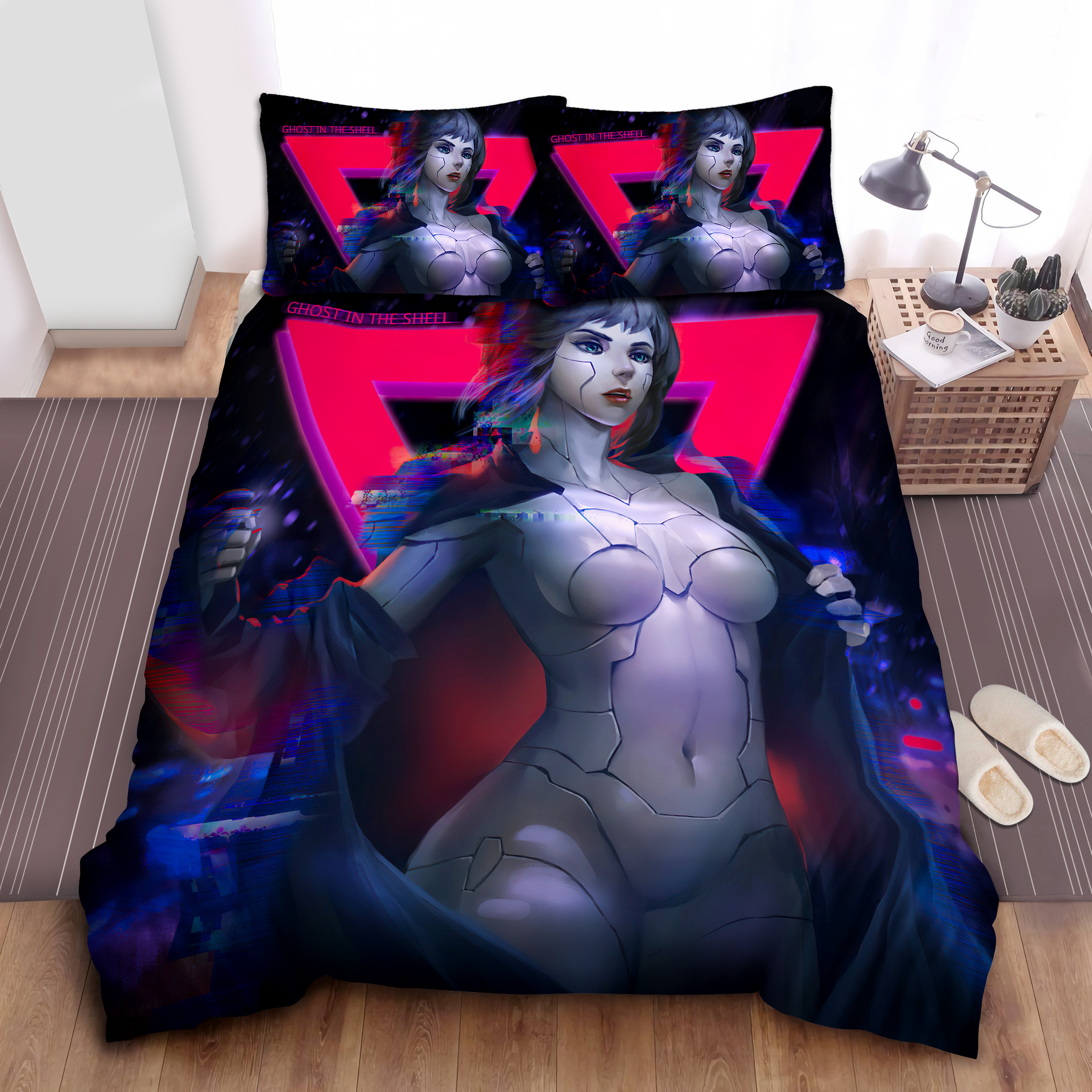 ghost in the shell motoko glitching duvet cover bedroom sets comfortable bedding sets kjwtp