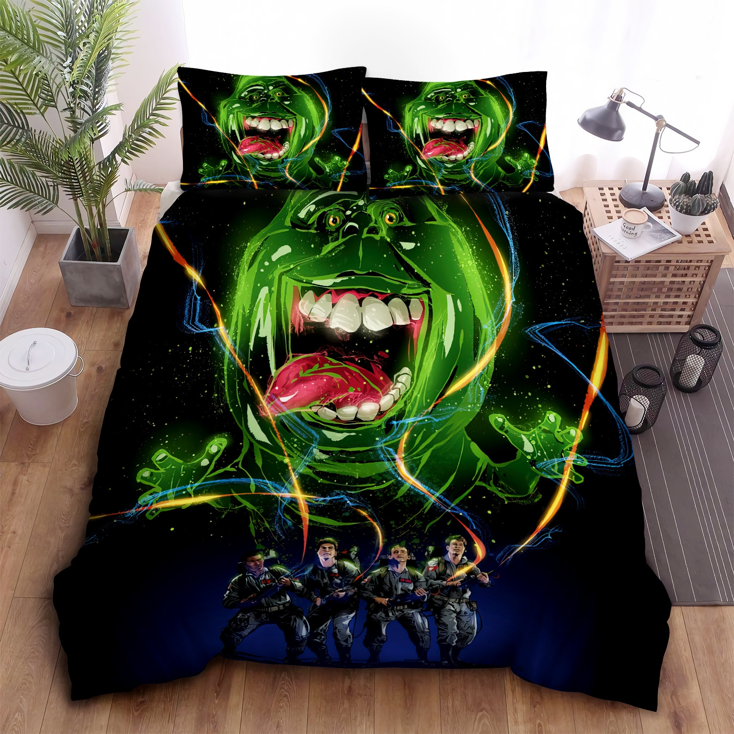 ghostbusters team slimer digital artwork duvet cover bedroom sets comfortable bedding sets rsusp