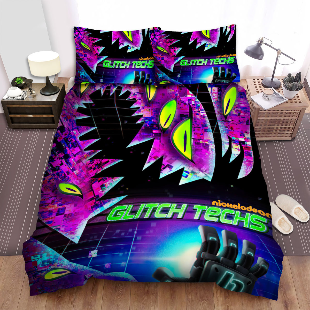 glitch techs nickelodeon animation duvet cover bedroom sets comfortable bedding sets odven