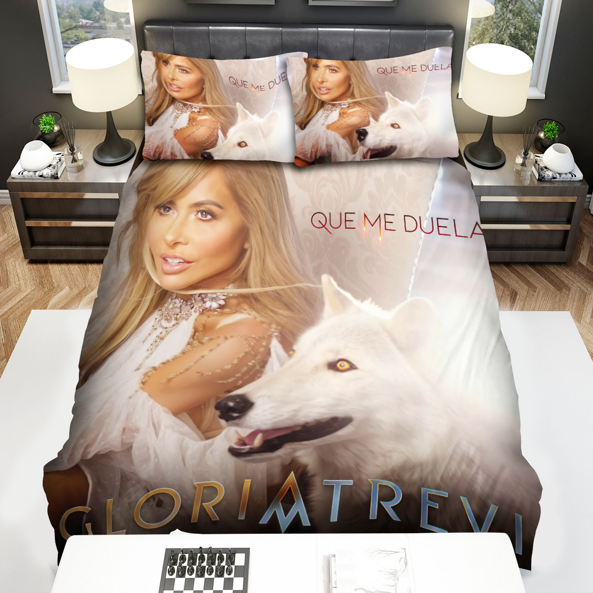 gloria trevi with wolf bed sheets spread comforter duvet cover bedding sets 1h0my