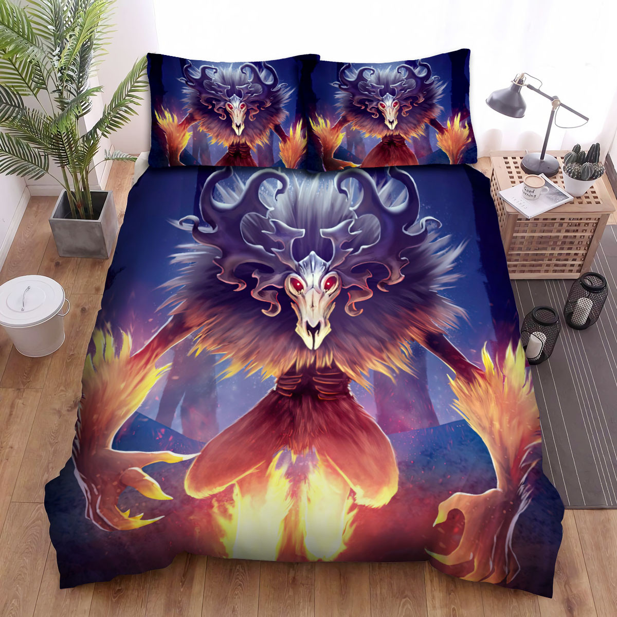 glowing wendigo on fire duvet cover bedroom sets comfortable bedding sets qbx4k