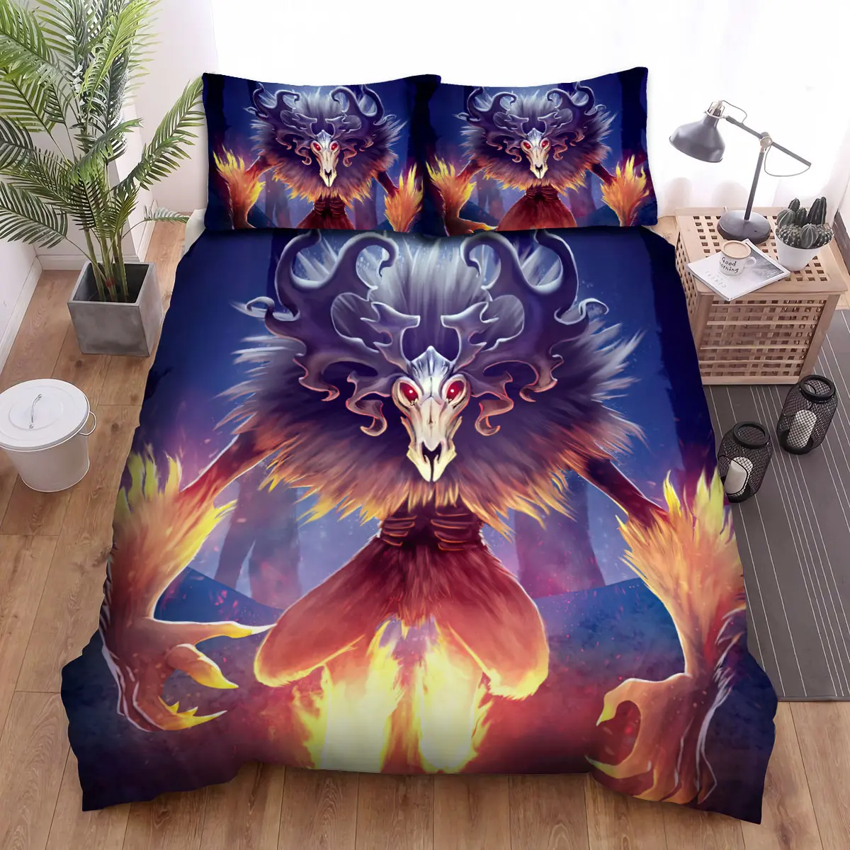 glowing wendigo on fire duvet cover bedroom sets comfortable bedding sets qbx4k