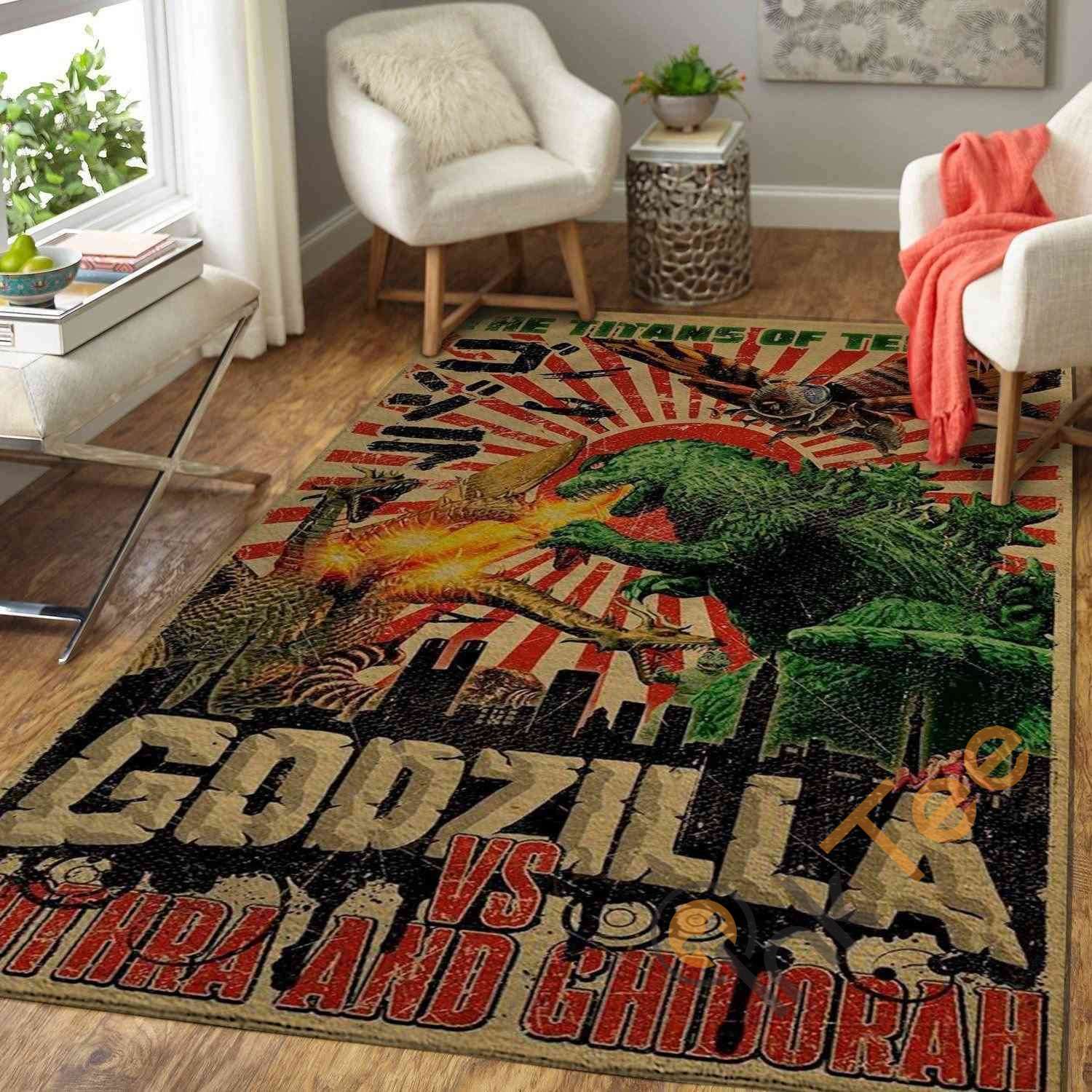 godzilla mothra and king ghidorah area rug amazon best seller sku 2112 rug 1586483454145