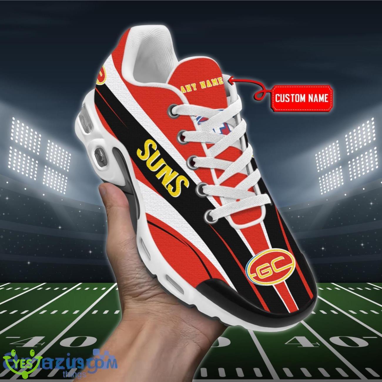 gold coast suns premium air cushion sport shoes custom name for real fans