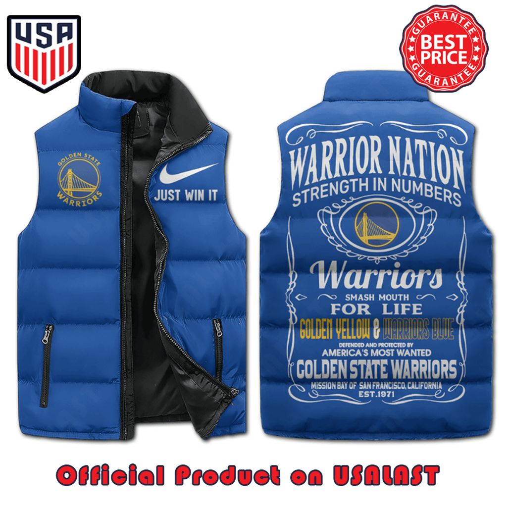 golden state warriors strength in numbers just win it nike puffer sleeveless jacket 1 OuZtS