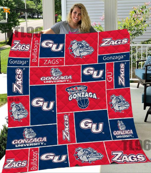 gonzaga bulldogs 1 quilt blanket for fans home decor gift 2 3