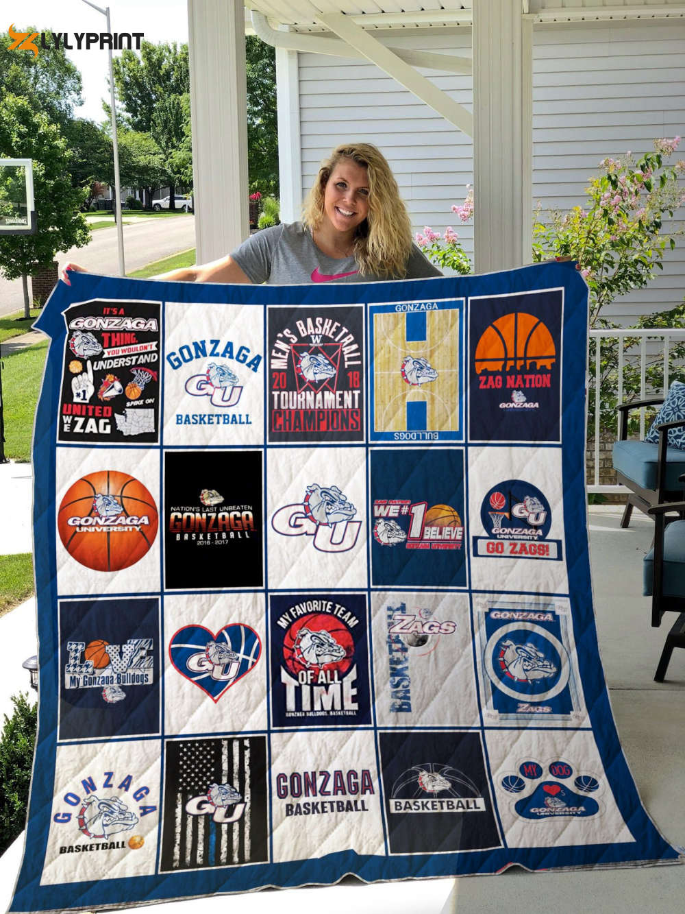 gonzaga bulldogs quilt blanket for fans home decor gift 1