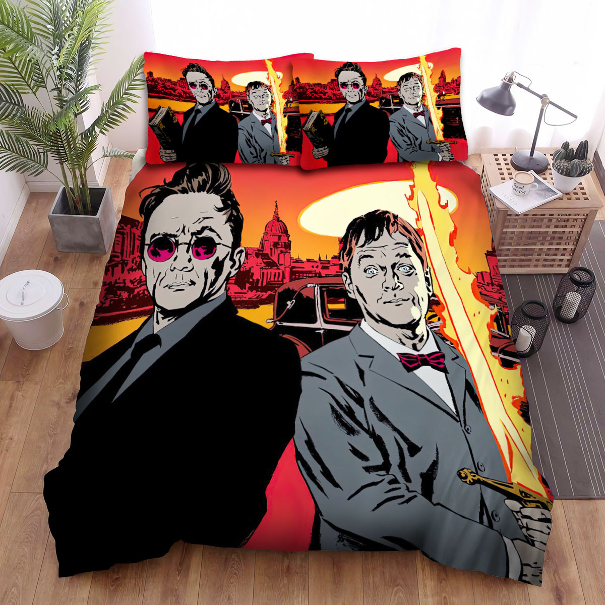 good omens fire sword bed sheets spread comforter duvet cover bedding sets io2px