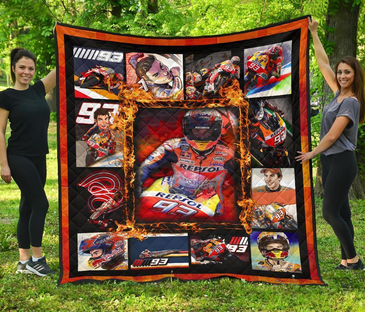 grand pix marc marquez quilt blanket motogp fan gift idea lvjj5