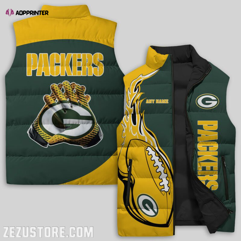 green bay packers nfl sleeveless puffer jacket custom for fans spj1067