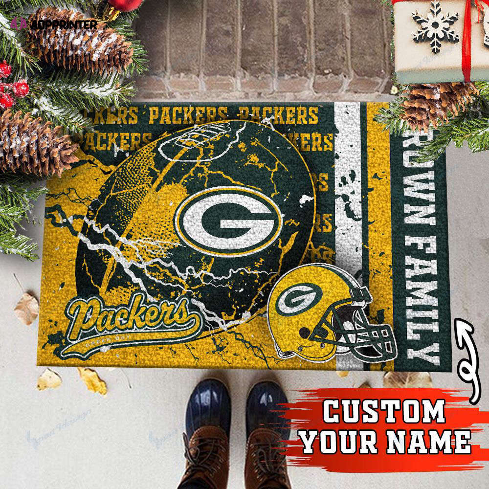 green bay packers personalized doormat gift for home decor