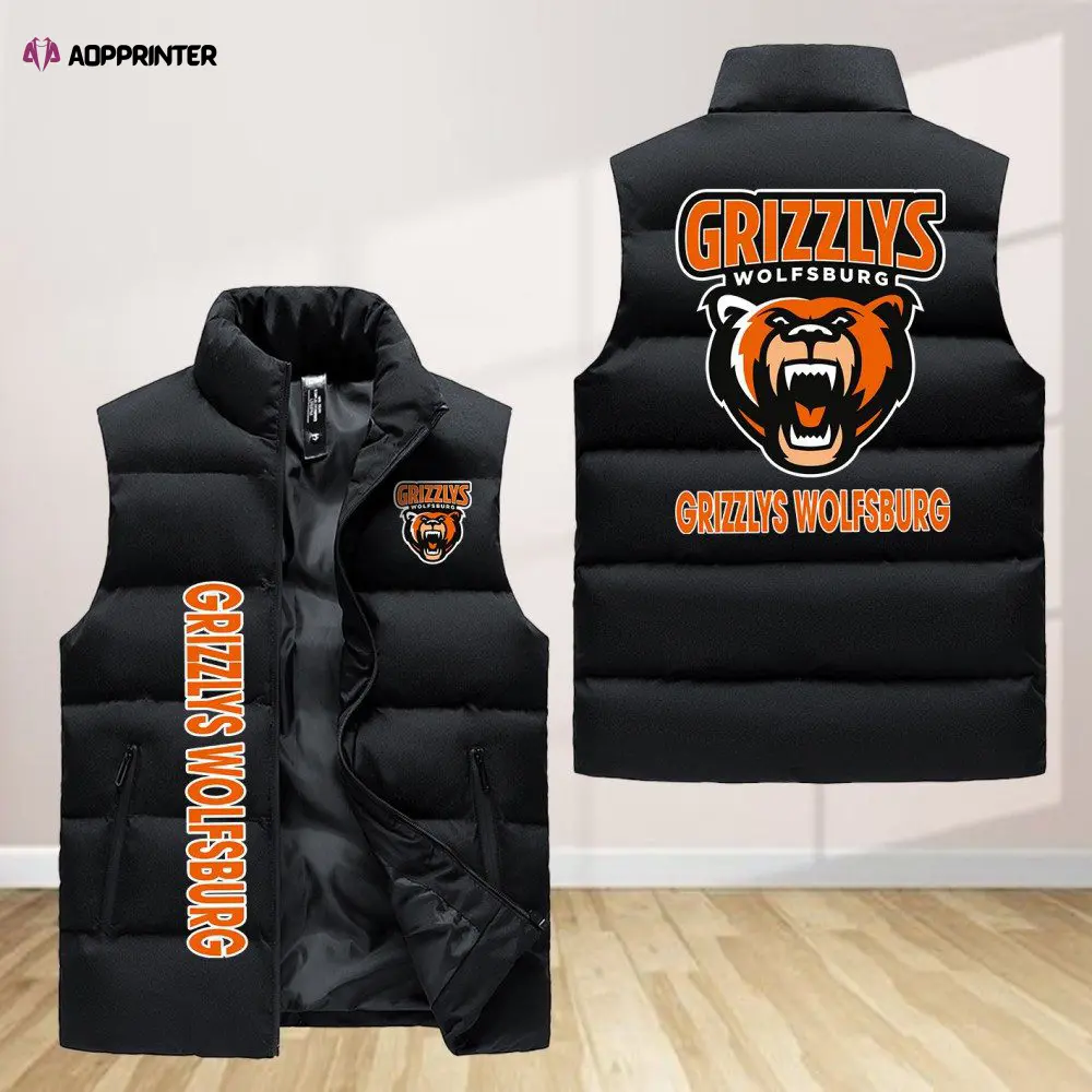 grizzlys wolfsburg sleeveless puffer jacket custom for fans gifts