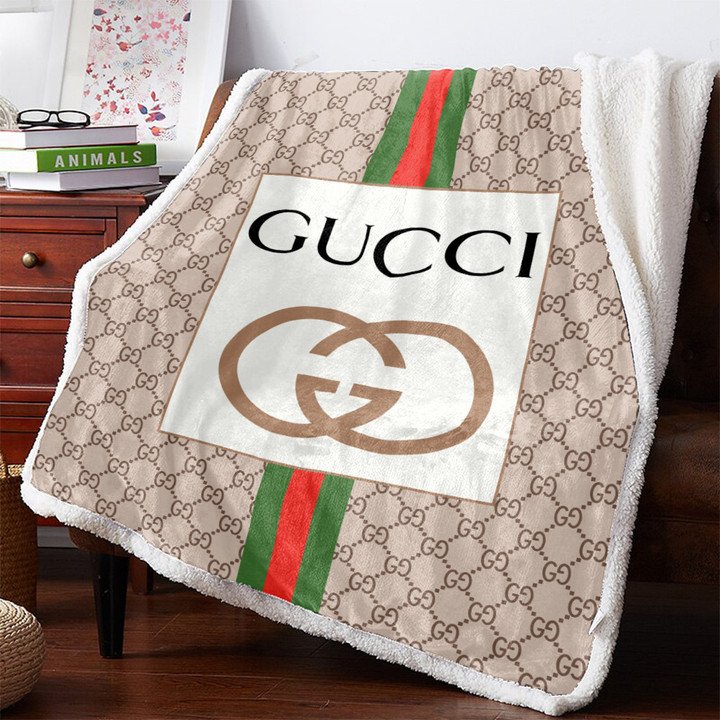 gucci luxury brand inspired 3d customized fleece blanket 06amk