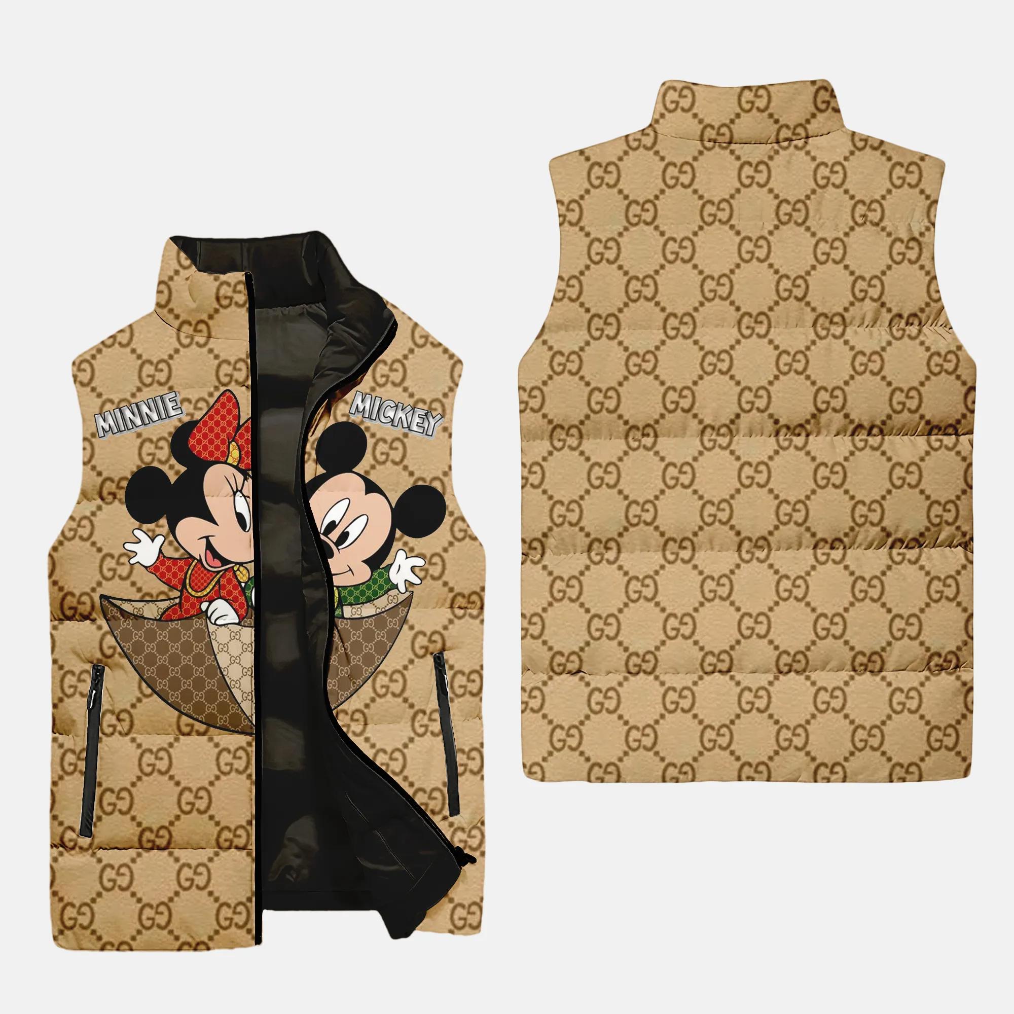 gucci mickey mouse yellow type 2 luxury brand 3d sleeveless puffer jacket 20240110053327071