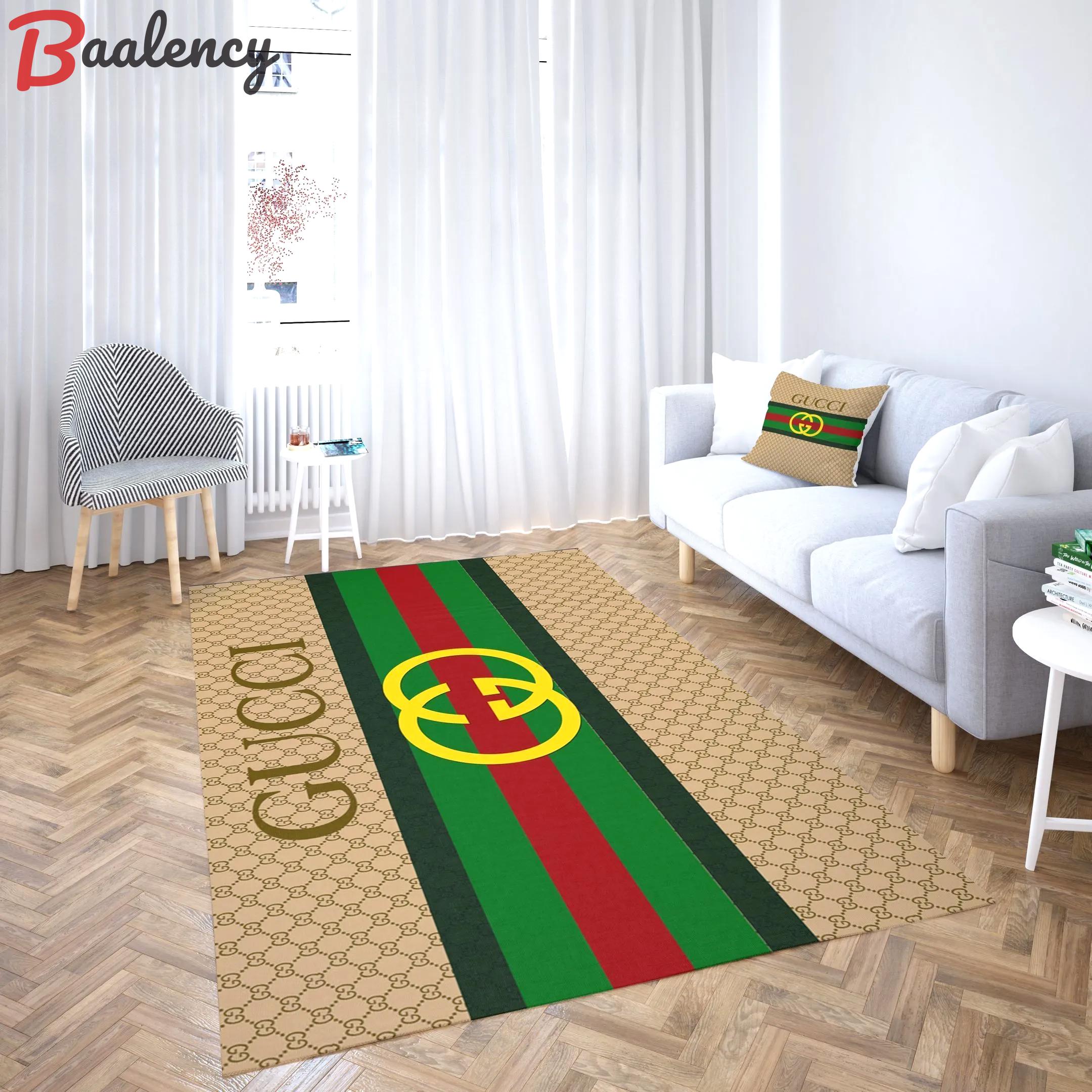 gucci stripe logo type 913 upgrade your living room with luxury home decor area carpets floor decor door mats and hot gift items with style a high end fashion brand rectangle rug 20240611084322044